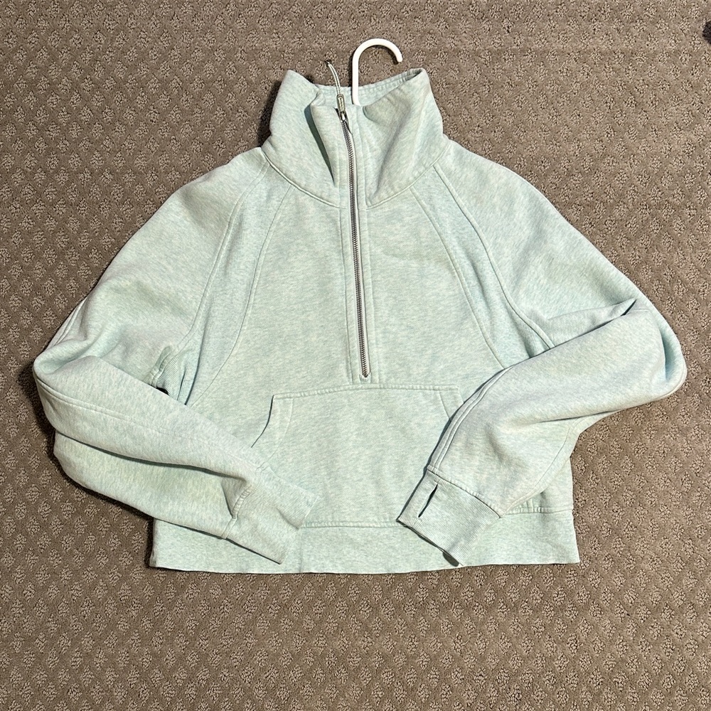 lululemon Scuba Oversized Funnel Neck Half-Zip in Delicate Mint